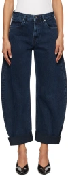 Frame Baggy High Rise Bubble Jeans In Dorado In Dorado
