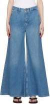 Frame The Pixie Extra Wide Leg Trouser Jeans In Seraphina
