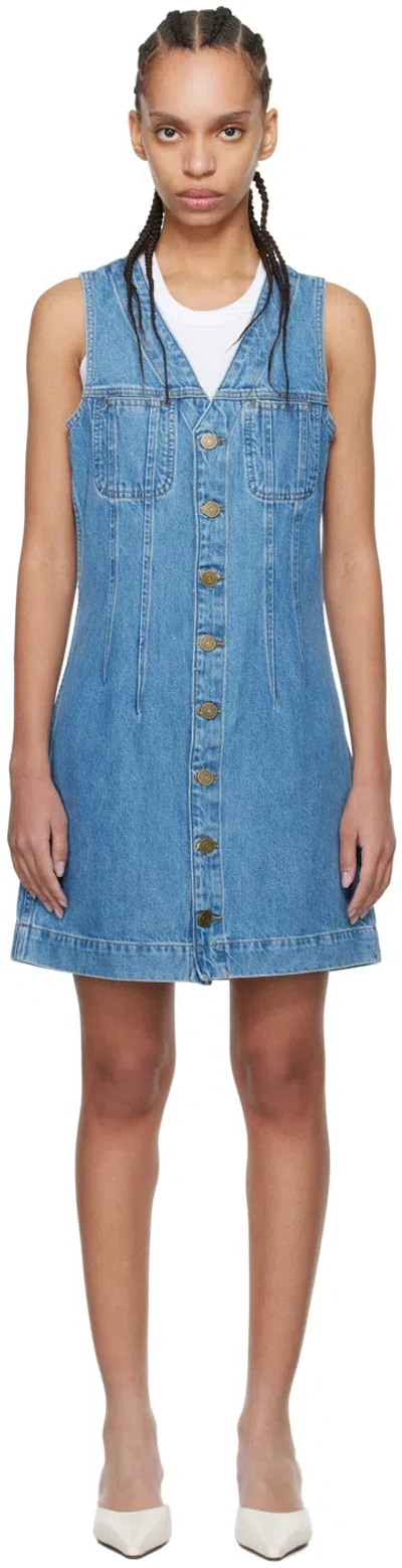 FRAME BLUE TRUCKER MINIDRESS