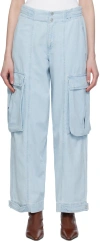 Frame Wide-leg Cargo Side Pocket Jeans In Thrill