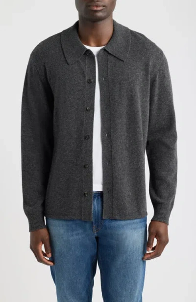 Frame Boiled Wool Shirt Sweater In Gray
