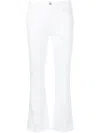 Frame Le Crop Mini Bootcut Metallic Snakeskin Print Jeans In White