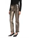 Frame Bootcut Reboot Coated Pants In Champagne Coated In Silver