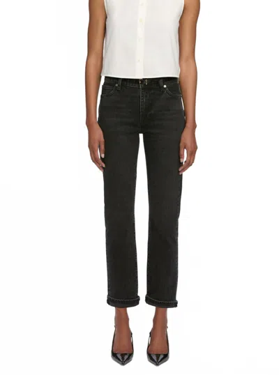 Frame Borrowed Boyfriend Jean In Deco In Black