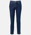 Frame Borrowed Cropped Straight Jeans In Blue