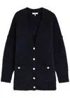 Frame Bouclé Cardigan In Navy
