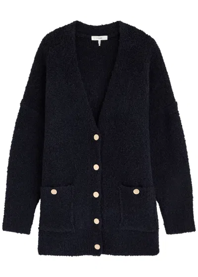 Frame Bouclé Cardigan In Navy