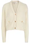 Frame Double Pocket Cropped Cardi Cream Wool In Cream