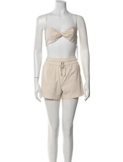 Pre-owned Frame Bow Accents Short Set In Neutral