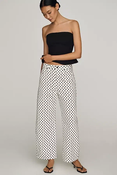 Frame Bow Crop High-rise Tapered Jeans In Black
