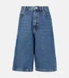 Frame Blue Bermuda Shorts In Regenerated Denim In Blue