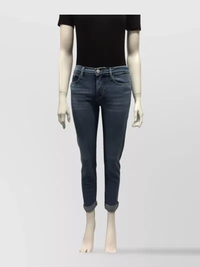 Frame Boys Cuffed Hem Rolled Cuffs Jeans In Blue