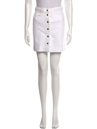Pre-owned Frame Braided Accents Mini Skirt In White