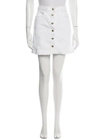 Pre-owned Frame Braided Accents Mini Skirt In White
