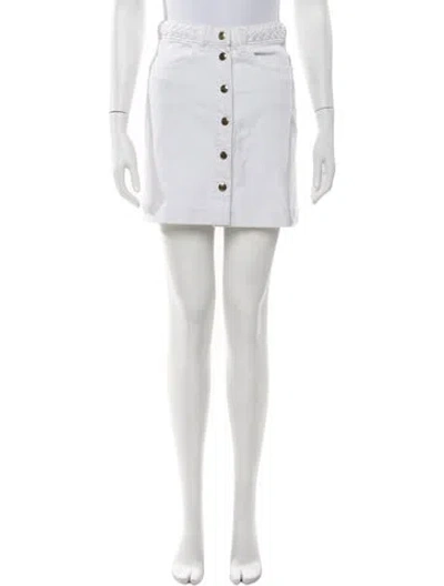 Pre-owned Frame Braided Accents Mini Skirt In White