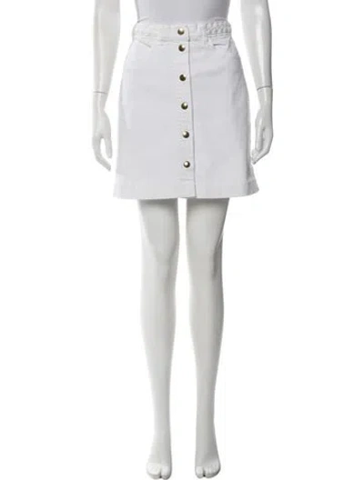 Pre-owned Frame Braided Accents Mini Skirt In White