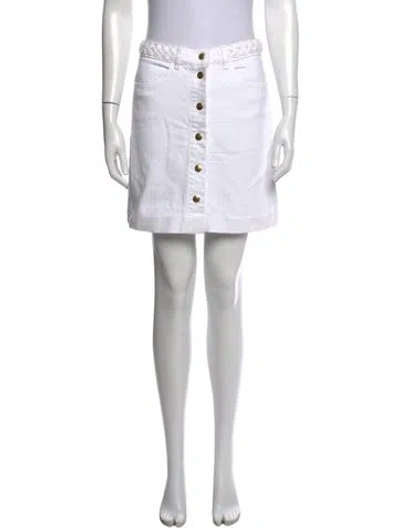 Pre-owned Frame Braided Accents Mini Skirt In White