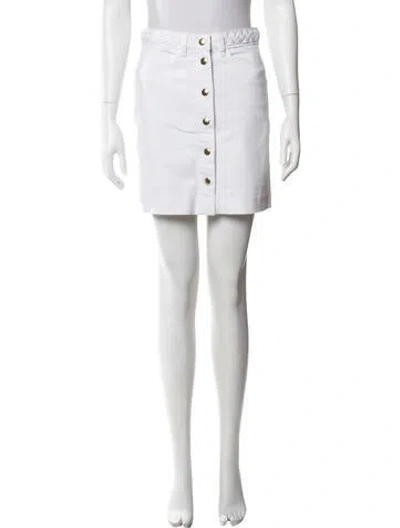 Pre-owned Frame Braided Accents Mini Skirt In White