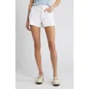 Frame Womens White The Hang Mid-rise Denim Shorts In White