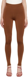 Frame Brown Shiny Leggings In Camel