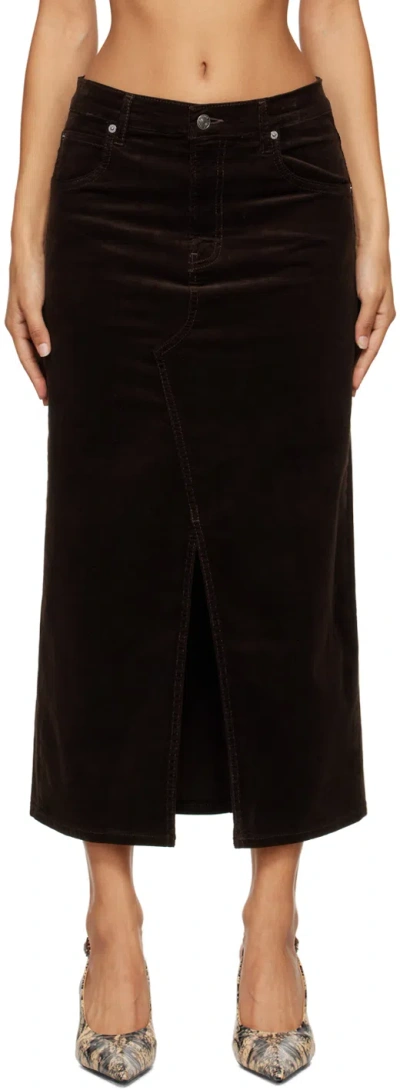 Frame The Corduroy Midi Skirt Espresso