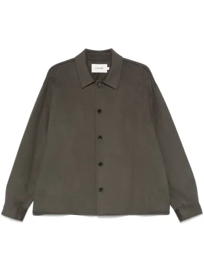 Frame Brushed-finish Shirt In Green