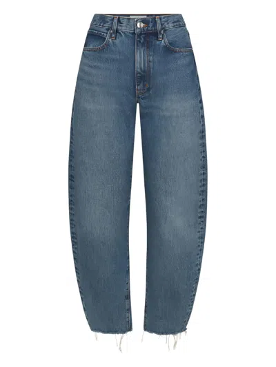 FRAME BUBBLE CROP FRAYED JEANS