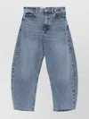 Frame Bubble Crop High Waist Wide-leg Jeans