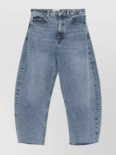 Frame Bubble Crop High Waist Wide-leg Jeans