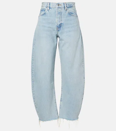 FRAME BUBBLE HIGH-RISE BARREL-LEG JEANS
