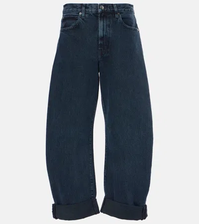 Frame Bubble High-rise Barrel-leg Jeans In Blau