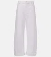 Frame Bubble High-rise Barrel-leg Jeans In White
