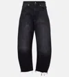 Frame Bubble High-rise Cropped Barrel-leg Jeans