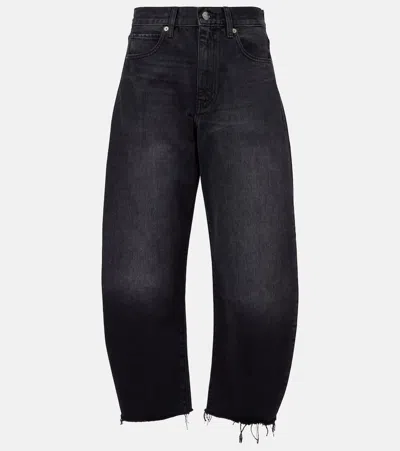 Frame Bubble High-rise Cropped Barrel-leg Jeans