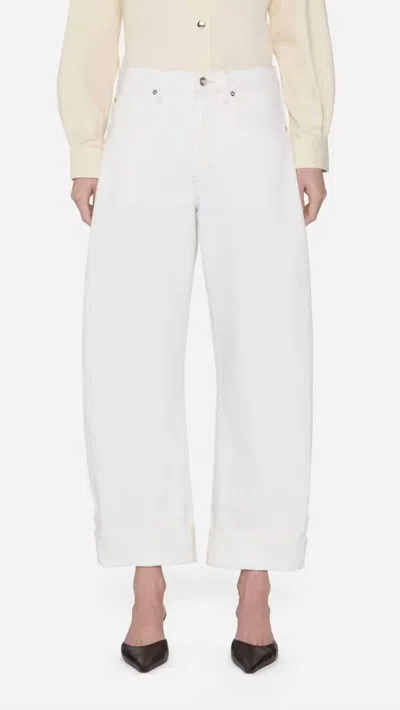 Frame Bubble High Rise Jean In Au Natural Clean In White