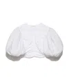 Frame Bubble Sleeve Blouse In White