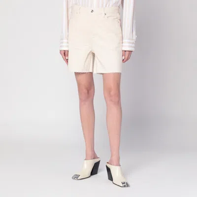 Frame Butter-coloured Denim Bermuda Shorts In Neutral