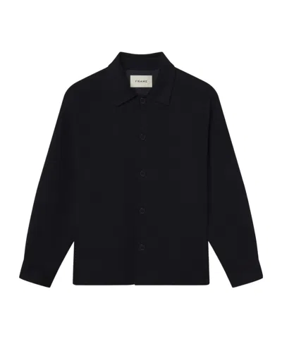 Frame Peak Collar Reversible Jacket In Black