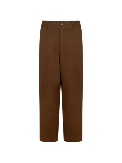 Frame Button Cuff Trousers In Brown