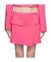 Frame Button Detail Design Skirt In Pink