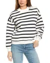 Frame Striped Cotton-blend Sweatshirt In White