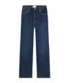 Frame Button Detailed Straight Leg Jeans In Blue