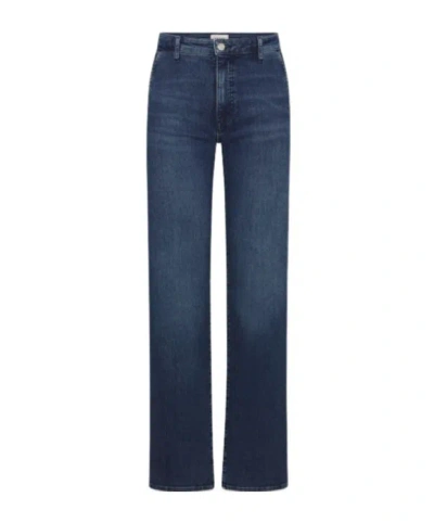 Frame Button-fastening Jeans In Blue