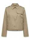Frame Button Front Casual Jacket In Brown