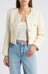 Frame Cropped Button-front Jacket In Ecru