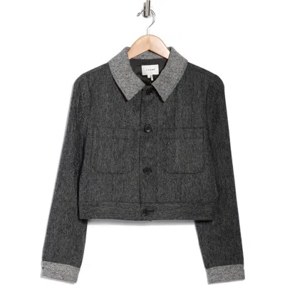 Frame Button Front Jacket In Brown