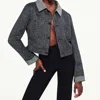 Frame Button Front Jacket In Check Multi In Multi