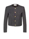 Frame Button Front Jacket In Dark Navy Multi In Multi