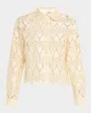 Frame Lace Button-front Shirt In Ecru