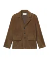 Frame Button-front Leather Jacket In Brown